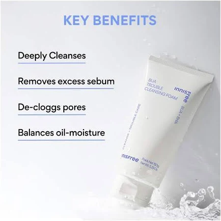 Key benefits of using Innisfree bija trouble facial foam